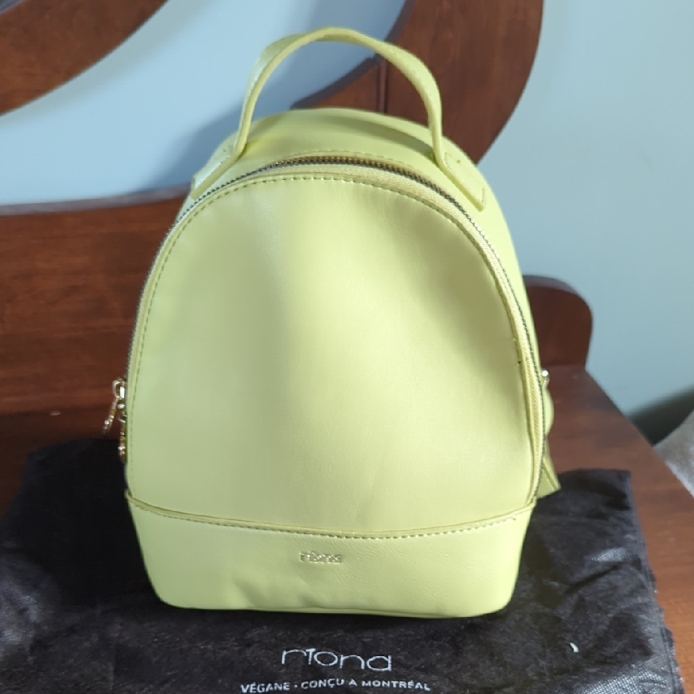Chartreuse Riona Small Backpack, Vegan Leather With RFID pocket